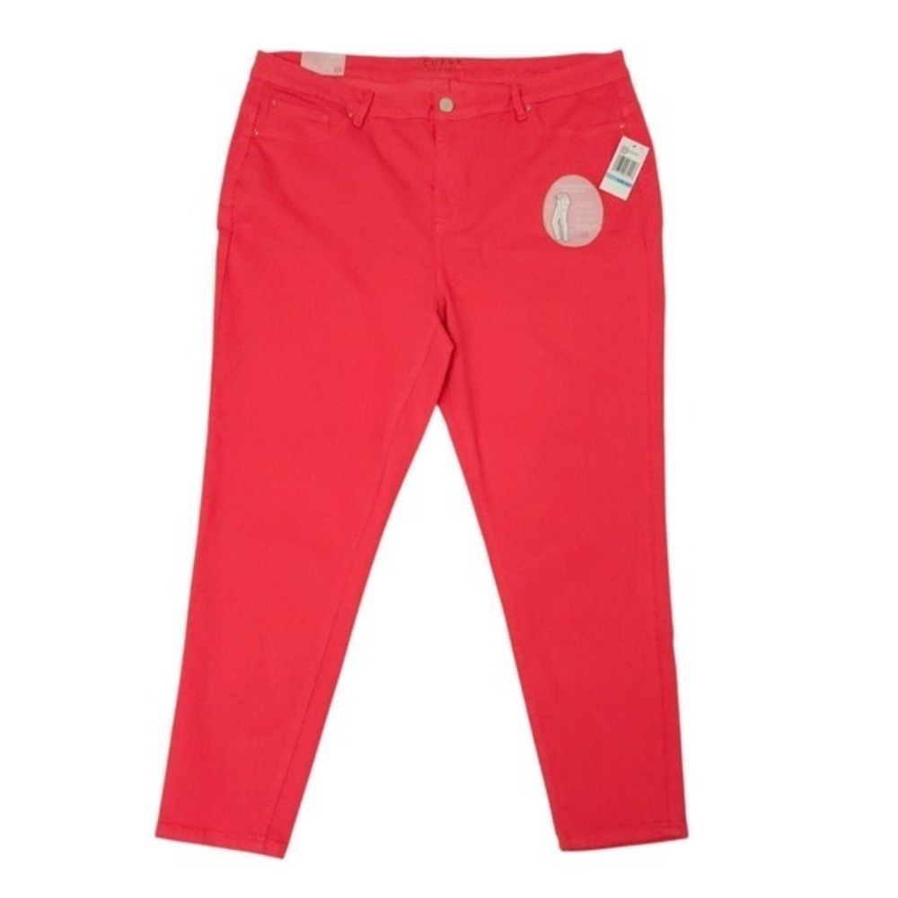 Curve Appeal Compression Jeggings Light Red Jeans Ankle Pants- Plus Size 20